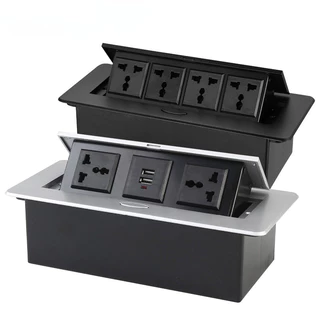 เต้ารับปลั๊กไฟฝังโต๊ะ USB ชาร์จเร็ว กล่องปลั๊กไฟ กล่องปลั๊กสายไฟ ป๊อปอัพ pop up ช่องเสียบ ช่องเสียบ USB