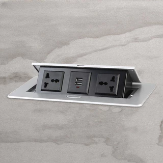 เต้ารับปลั๊กไฟฝังโต๊ะ USB ชาร์จเร็ว กล่องปลั๊กไฟ กล่องปลั๊กสายไฟ ป๊อปอัพ pop up ช่องเสียบ ช่องเสียบ USB