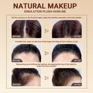 2 สี Hairline แสตมป์ Eyebrow Shadow Powder แต่งหน้าผมกันน้ําธรรมชาติ Cover Unisex Hair Repair