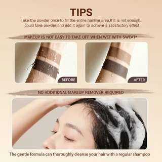 2 สี Hairline แสตมป์ Eyebrow Shadow Powder แต่งหน้าผมกันน้ําธรรมชาติ Cover Unisex Hair Repair