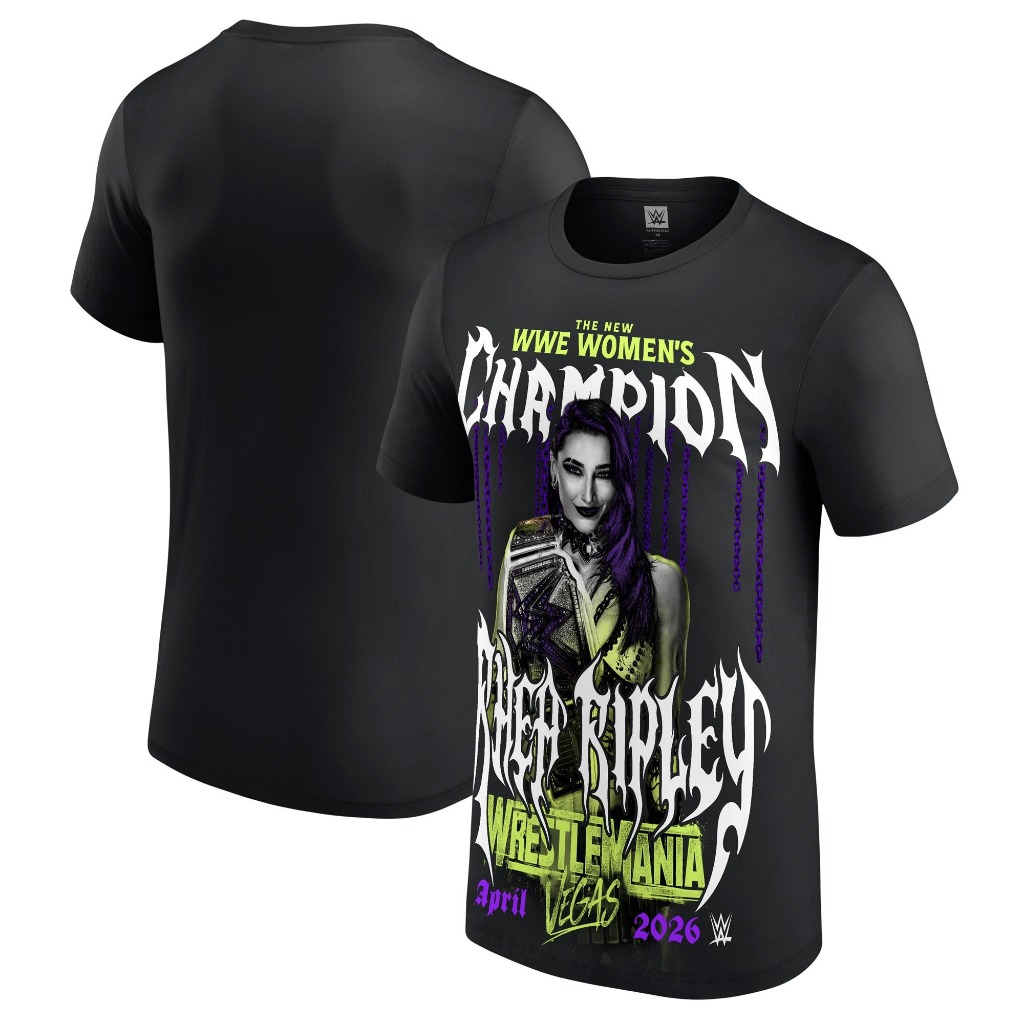 Wwe Mens Black Rhea Ripley New 42 Winner T-Shirt