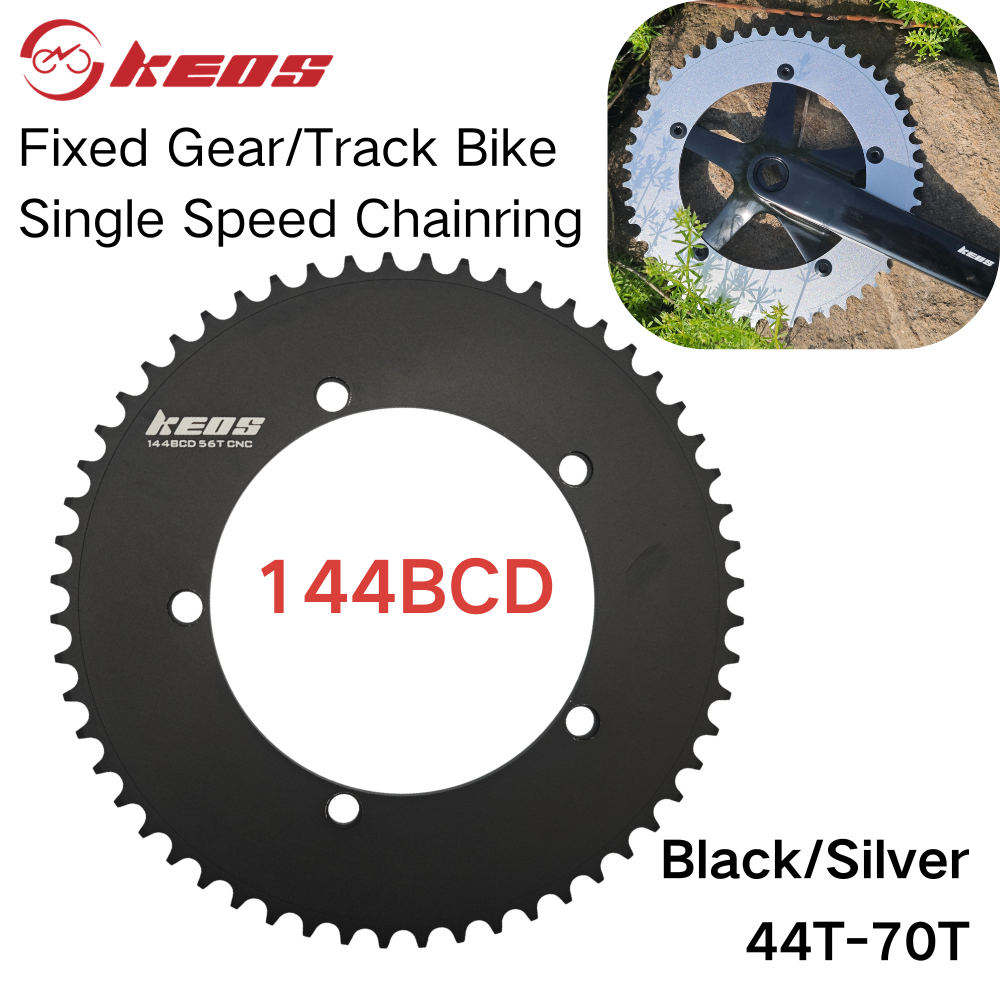 KES 144BCD จักรยานเกียร์คงที่ Chainring ความเร็วเดียว CNC อลูมิเนียมแหวน 44T-70T สําหรับ 1/2 "*1/8" โซ่ Fixie Track จักรยาน