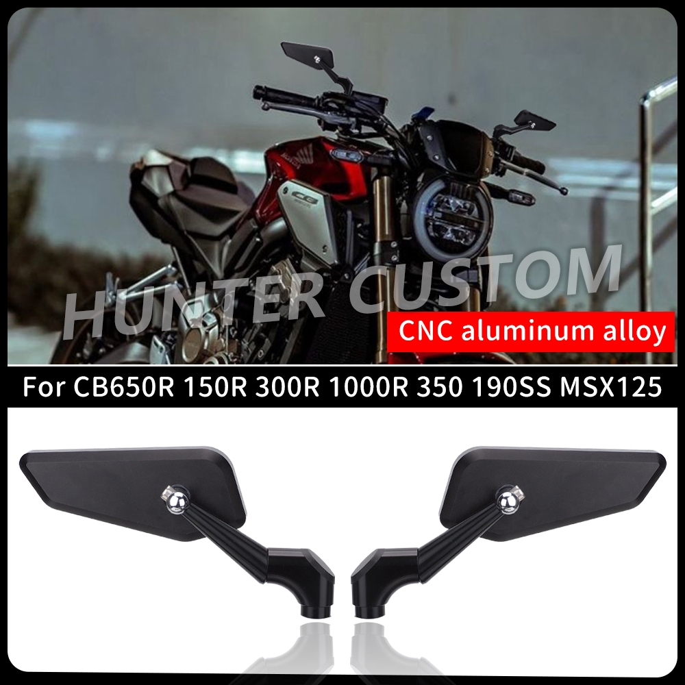 CNC อลูมิเนียมสกู๊ตเตอร์กระจกมองหลังสําหรับ HONDA CB650R CB300R CB150R CB350 CB750 MSX125 ปรับกระจกมองหลังอุปกรณ์เสริม
