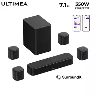 ULTIMEA Aura S4T 7.1ch Soundbar พร้อมซับวูฟเฟอร์ 5.25” ลำโพงเซอร์ราวด์ 4 ตัว ระบบเสียงรอบทิศทางสำหรับโฮมเธียเตอร์ ควบคุมผ่านแอป 350W