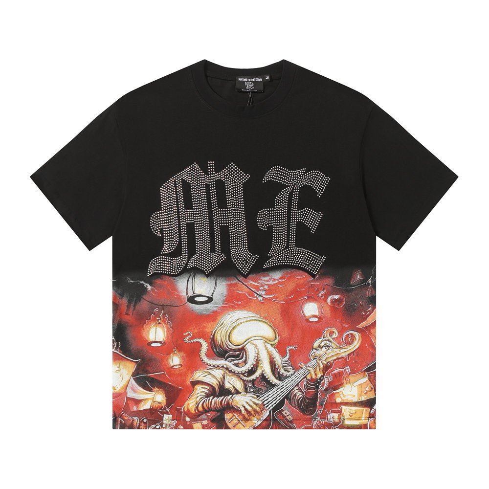 Mixed Emotion เสื้อยืดผู้ชาย Iron Diamond Hiphop เสื้อยืด