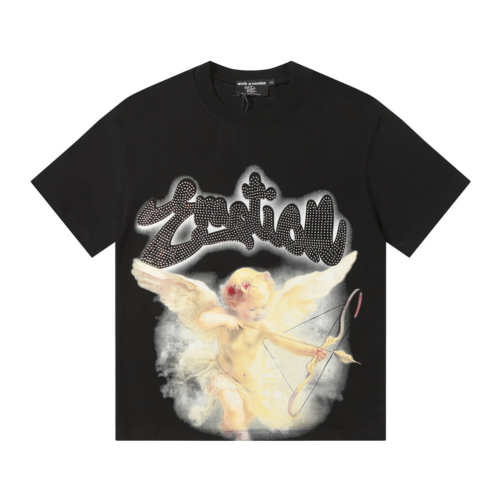 Mixed Emotion เสื้อยืดผู้ชาย Iron Diamond Hiphop เสื้อยืด