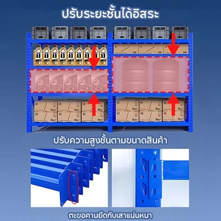 KingGlobal ชั้นวางของเหล็กหนา ชั้นเก็บอุปกรณ์ ขนาดใหญ่ทนทาน รองรับ 350kg 200 * 200 * 60ซม