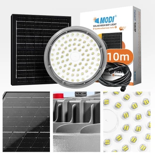 MODI โคมไฟUFOพลังงานแสงอาทิตย์ 100~400w แสงเหลืองอบอุ่น แสงขาวเย็น รีโมทคอนโทรล การใช้งานคลังสินค้า