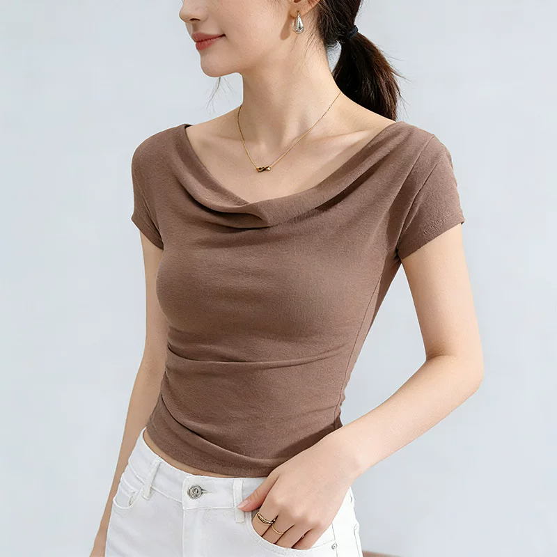 [เสื้อยืดผู้หญิง] เสื้อยืดแขนสั้น ทรงหลวม สไตล์เกาหลี พลัสไซซ์ (40-150 กก.)