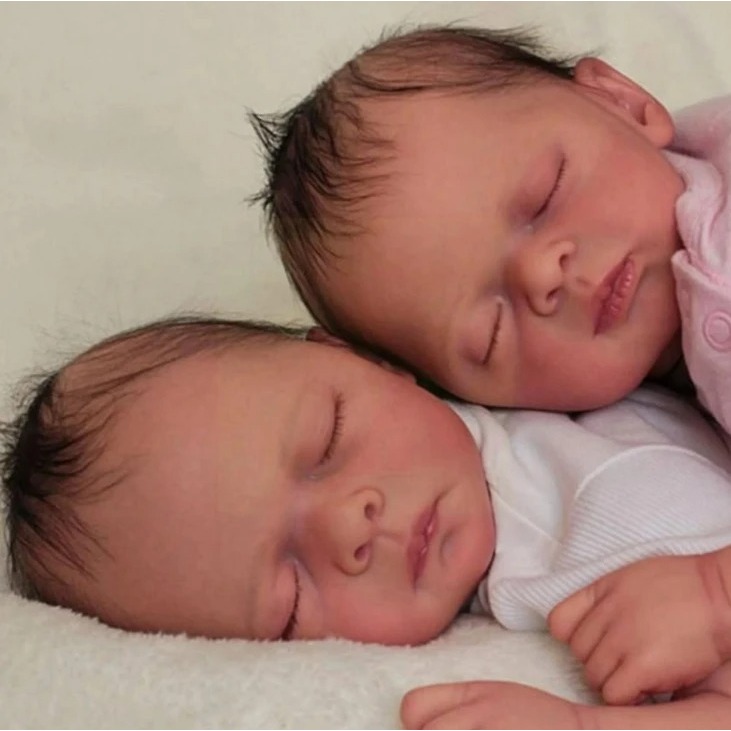 NPK 20 Unpainted ตุ๊กตาอะไหล่เหมือนจริง Reborn ตุ๊กตาชุด Twins Pian / Maditha พร้อม Bodies อะไหล่ตุ๊กตาที่ยังไม่เสร็จ