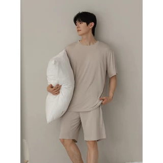 Sinbounun Pure Color Simple Style Pyjamas/T-Shirt+Shorts/Cool Fabric Unisex Style [Thai Designer]