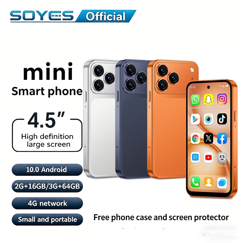 SOYES A19 PRO 4G มินิสมาร์ทโฟน 3GB+64GB Android 10 Dual SIM Google Play 24H ฟรีเคสและกระจกนิรภัย