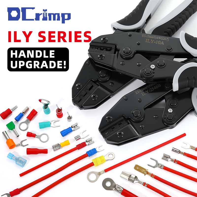 ชุด ILY Crimping คีมขากรรไกรชุด เหมาะสำหรับขั้วต่อ MC4, ขั้วต่อฉนวน RV/SV, ferrrules, ขั้วต่อ OT/UT, ขั้วต่อสายไฟชาย/หญิง, ขั้วต่อปิดวงจร