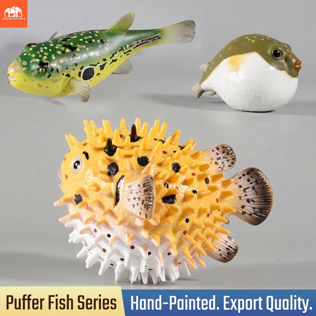 Sealife สัตว์ Ocean Pufferfish ตัวเลขการกระทํา Mini PVC รุ่นโรงเรียนโครงการเด็กคอลเลกชันของเล่นเพื่อการศึกษา