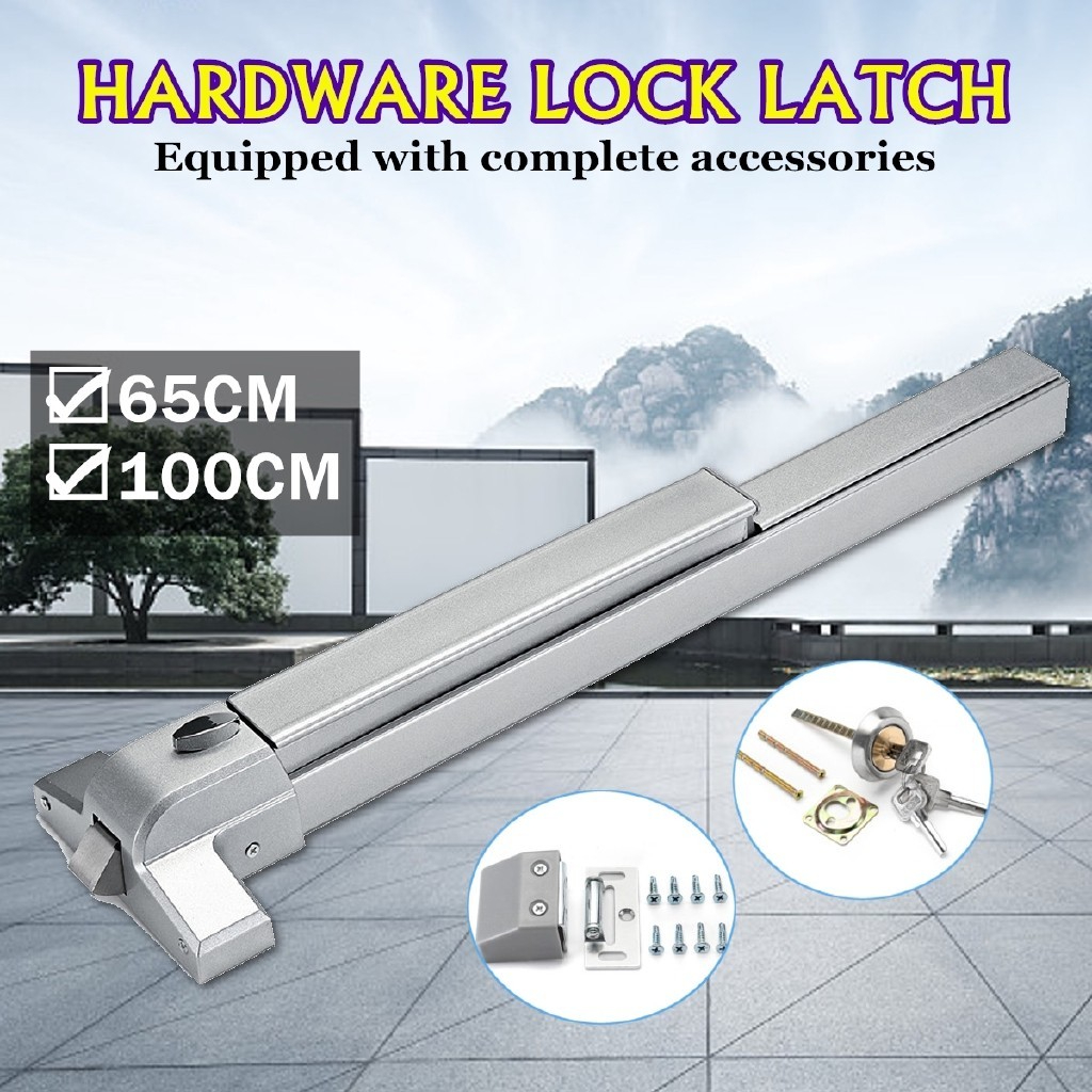 65 ซม./100 ซม.ฮาร์ดแวร์ล็อคสลักช่องไฟ Heavy Duty ประตูโลหะ Push Bar Panic Exit อุปกรณ์ล็อค Handle