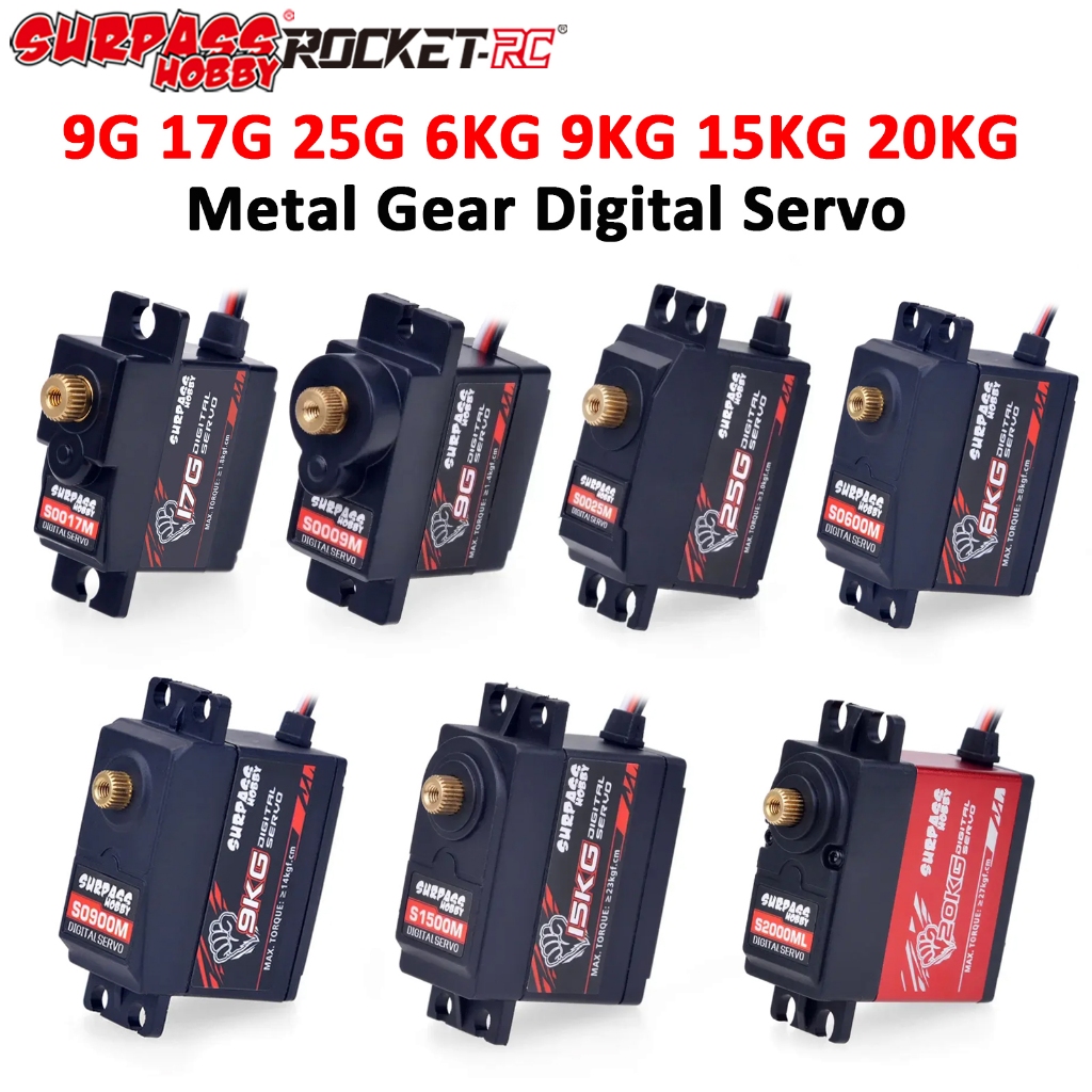 SURPASS Hobby 9G 17G 25G 6KG 9KG 15KG 20KG โลหะเกียร์ Digital Servo สําหรับ RC รถเครื่องบินหุ่นยนต์เ