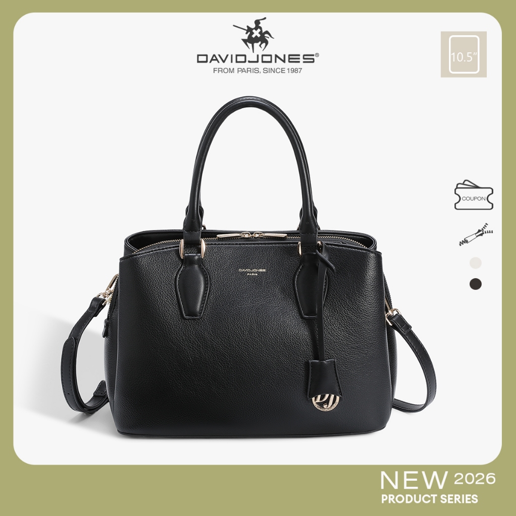 David Jones Paris 2026 Spring Summer New Collection Designer Women Top-Handle Bags Pu Leather Female Soft and Supple Bag