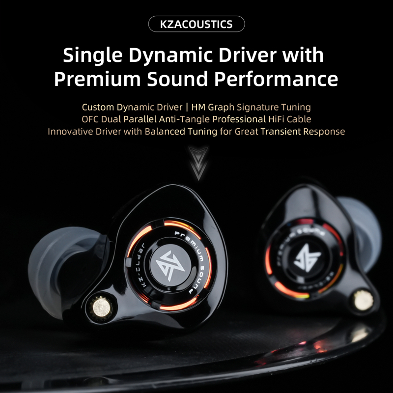 KZ Eldar Acoustics Single Dynamic Driver In-Ear Headphones Premium Sound Performance Custom Dynamic 