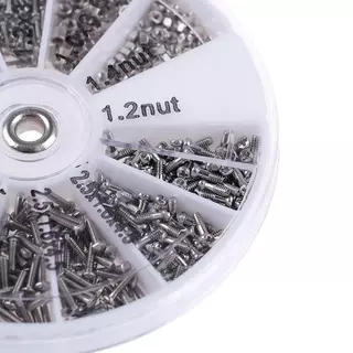 สกรูแว่นตาเปลี่ยน600ชิ้น | เครื่องมือซ่อมนาฬิกา Tiny Nut Assortment Glasses Micro Screw Kit + ไขควงขนาดเล็ก