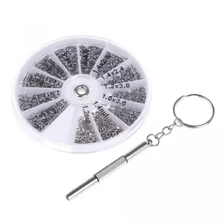 สกรูแว่นตาเปลี่ยน600ชิ้น | เครื่องมือซ่อมนาฬิกา Tiny Nut Assortment Glasses Micro Screw Kit + ไขควงขนาดเล็ก