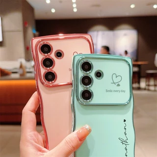 ใหม่เคลือบด้วยไฟฟ้ารูปหัวใจที่กําหนดเองชื่อเคสโทรศัพท์สําหรับ Samsung Galaxy A57 A56 5G A37 A36 5G ปลอก