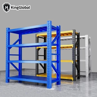 KingGlobal ชั้นวางของเหล็กหนา ชั้นเก็บอุปกรณ์ ขนาดใหญ่ทนทาน รองรับ 350kg 200 * 200 * 60ซม