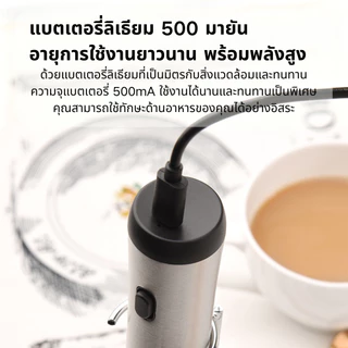 【TH 1-4 การจัดส่ง】Xiaomi Youpin Cliton USB เครื่องชงนมไฟฟ้าพร้อมขาตั้งวัสดุเกรดอาหารสำหรับกาแฟสมูทตี้ลาเต้ Matcha และช็อคโกแลตร้อน