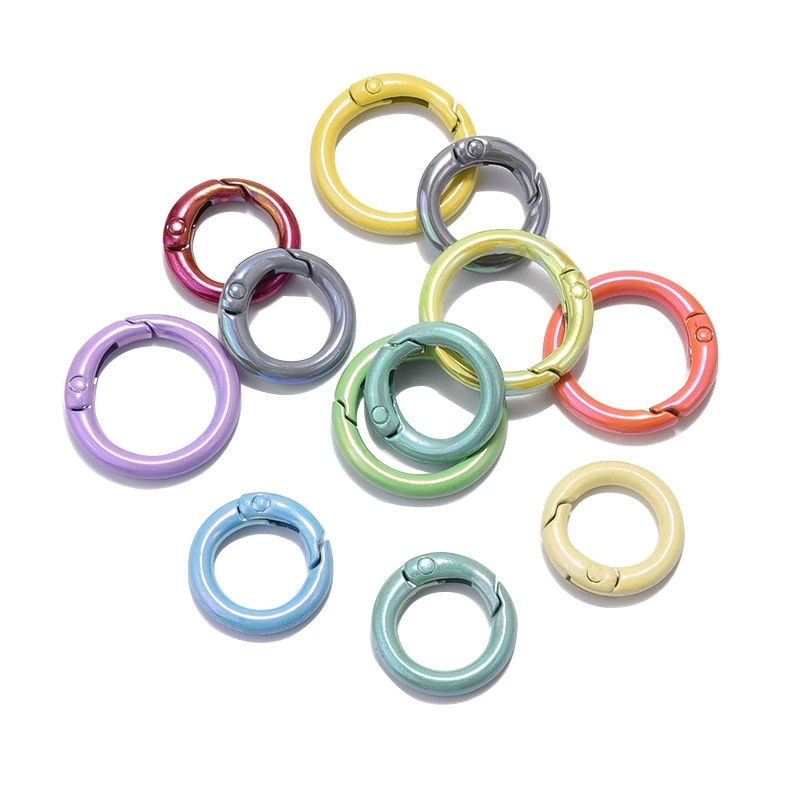 5-10 ชิ้นโลหะผสมชุบแหวนกุญแจฤดูใบไม้ผลิห่วง 20 มม./25 มม./30 มม.Carabiner พวงกุญแจกระเป๋าคลิป Hook สามารถใช้กับเครื่องประดับ DIY ทําพวงกุญแจ