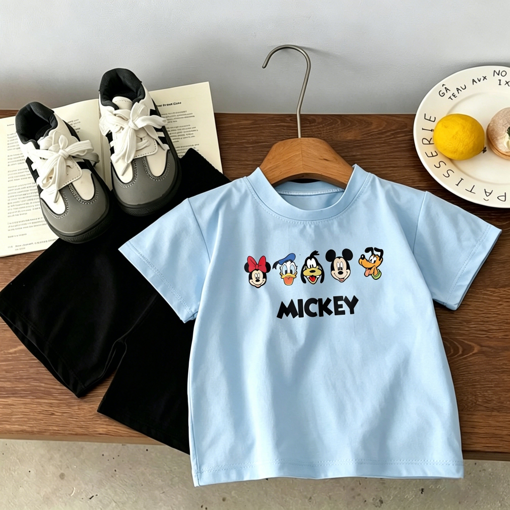 【พร้อมส่ง】Dekkry Baby หน้าร้อน ยูนิเซ็กส์ เสื่อยืด ใส่ง่าย ใส่สบาย เสื้อเด็ก ลายหนูการ์ตูน แฟชั่นน่ารัก แขนสั้น เสื้อ YG505
