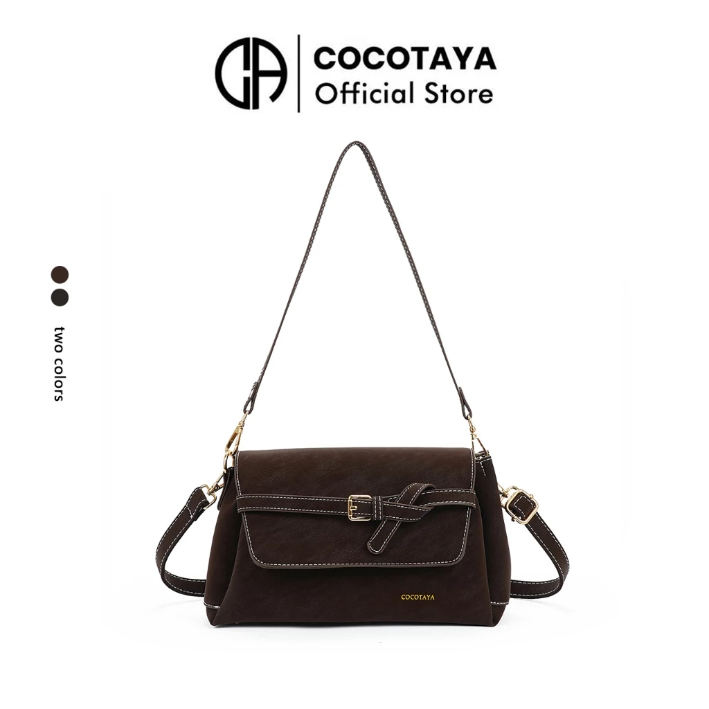 COCOTAYA- Bag กระเป๋าข้างไหล่สำหรับผู้หญิง สไตล์เรโทร ดีไซน์คล้องบ่า พิมพ์ลาย retro ทำจากหนังปุ๊วมันเงา ใช้งานได้ทุกวัน