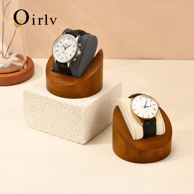 Oirlv ไม้นาฬิกาขาตั้งนาฬิกาเดี่ยวผู้ถือเครื่องประดับ SM141 PU058 PU090