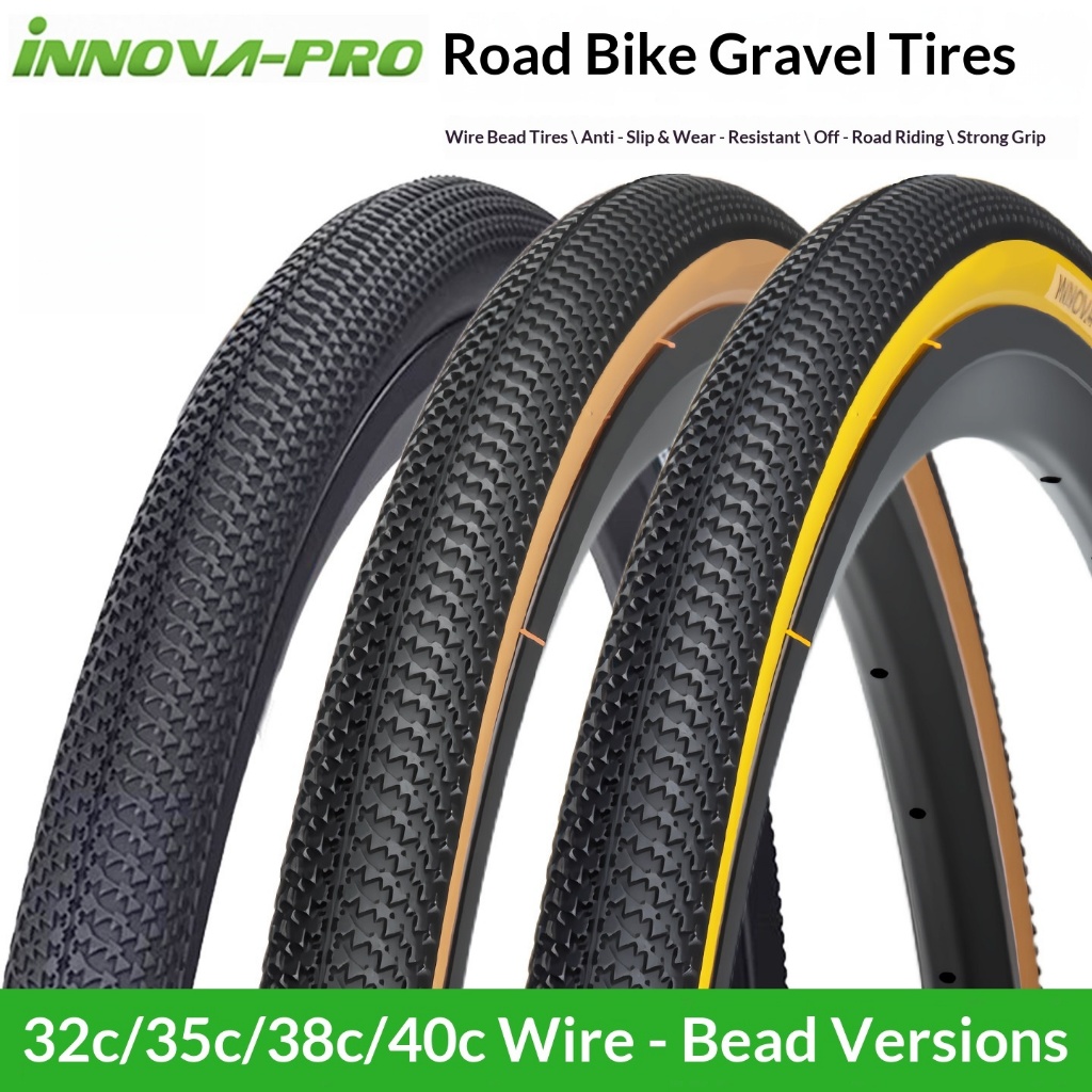 INNOVA IA-2562/3010 แผนที่กรวดจักรยานเหล็กแบบมีสายยาง 700x32c/35c/38c/40c MTB จักรยานยางขี่จักรยานอะ