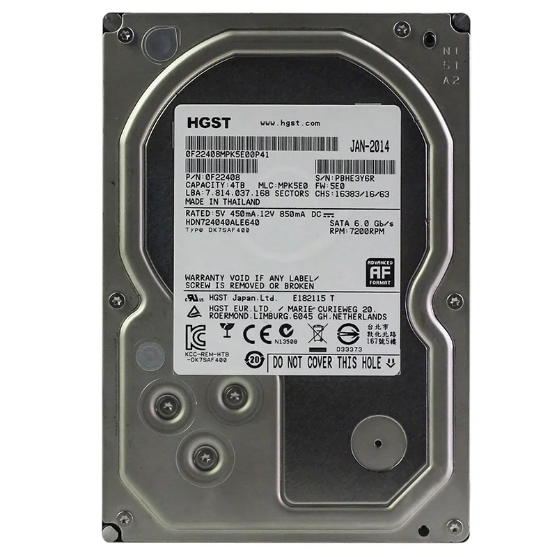 Original HGST (WD) 3.5 "8TB HHD DC HC530 SATA Monitoring HDD i7-6700K โปรเซสเซอร์ Special Clearance 
