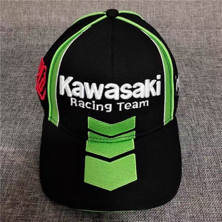 หมวกกันแดดรุ่นแข่ง Moto GP Kawasaki สำหรับนักขับจักรยานยนต์ พัดลมครีมเพื่อความเย็นและความปลอดภัยในขณ