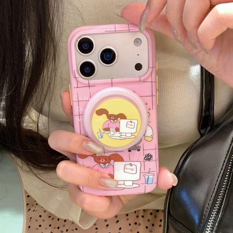 สําหรับ iphone Case 17 Pro Max 16 Pro Max 15 Pro Max เคสโทรศัพท์หมีสํานักงานลายสก๊อต
