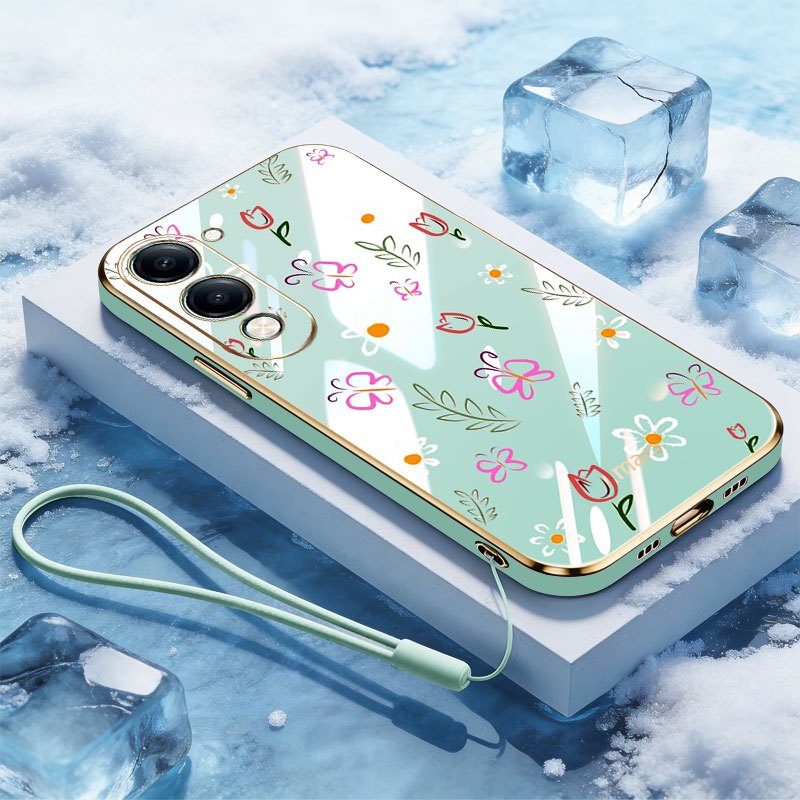 VRQR สําหรับ Vivo Y21d Y31 5G 4G Y200 เต็มหน้าจอกลีบเชือกฟรีกันกระแทกเคสโทรศัพท์