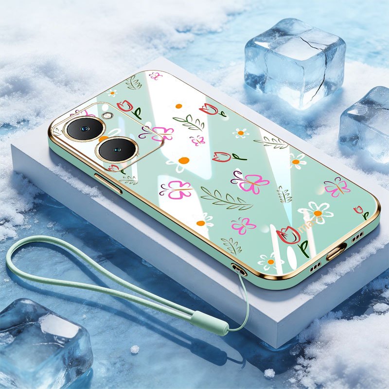 VRQR สําหรับ Vivo Y05 4G Y11d Y21 Y11 5G Y03 Y03T Y18E Y18T Y18i Y18 เต็มหน้าจอกลีบเชือกฟรีกันกระแทกเคสโทรศัพท์