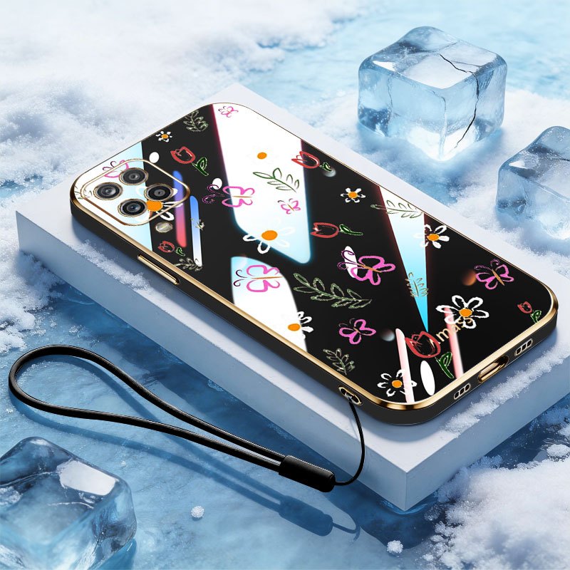 VRQR สําหรับ Samsung Galaxy A12 M12 F12 A22 M22 F22 M32 4G 5G A12 Nacho A12S เต็มหน้าจอกลีบเชือกฟรีก