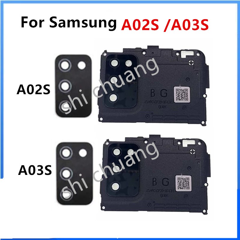 ด้านหลังกล้องแหวนเลนส์ฝาครอบกรอบสําหรับ Samsung Galaxy A02S A025 A03S A037 อะไหล่ทดแทน