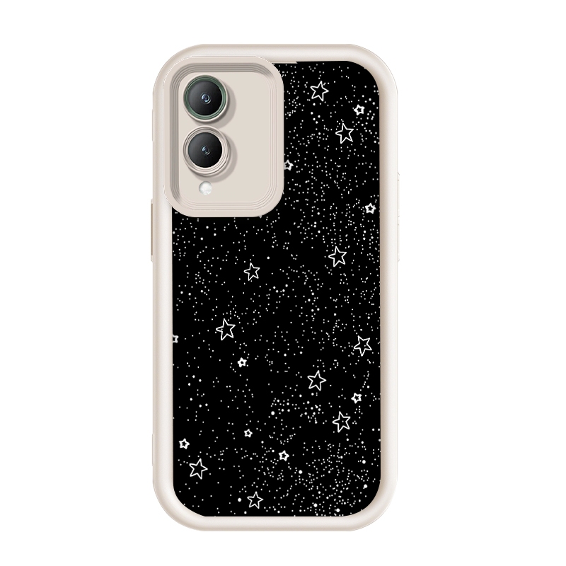 สําหรับ Vivo Y17S/Vivo Y28 5G,Dark Galaxy White Star Glitter Soft Phone Cover