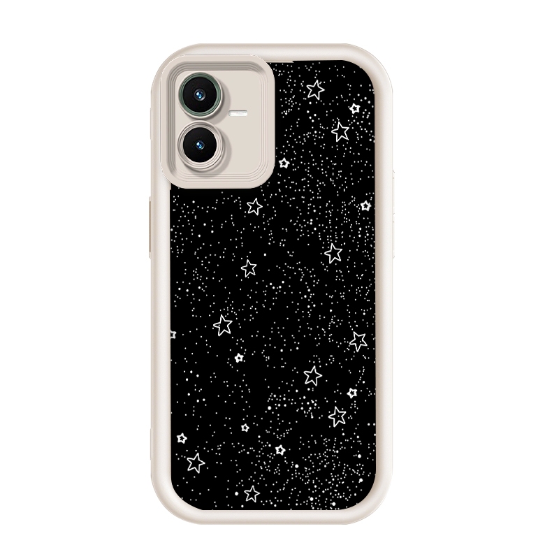 สําหรับ Vivo Y22/Vivo Y22s/Vivo Y22t,Dark Galaxy White Star Glitterฝาครอบโทรศัพท์แบบนุ่ม