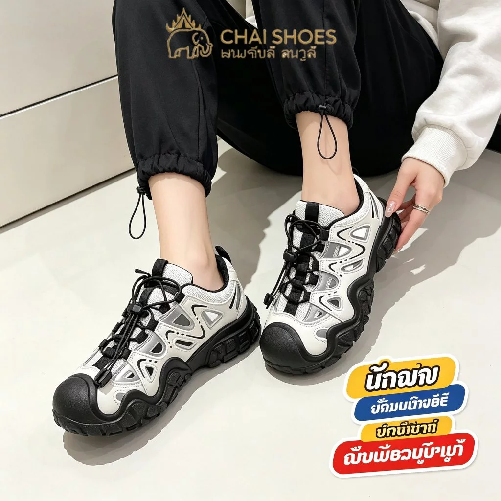 Chai Shoes รองเท้าผ้าใบผู้หญิง รองเท้าแฟชั่น รองเท้าคัทชูเพิ่มสูง อ่อนนุ่ม กันลื่น ระบายอากาศดี สวมใส่สบาย สไตล์สปอร์ต ใส่ไปทำงาน เดินเที่ยว ออกกำลังกาย พร้อมส่ง