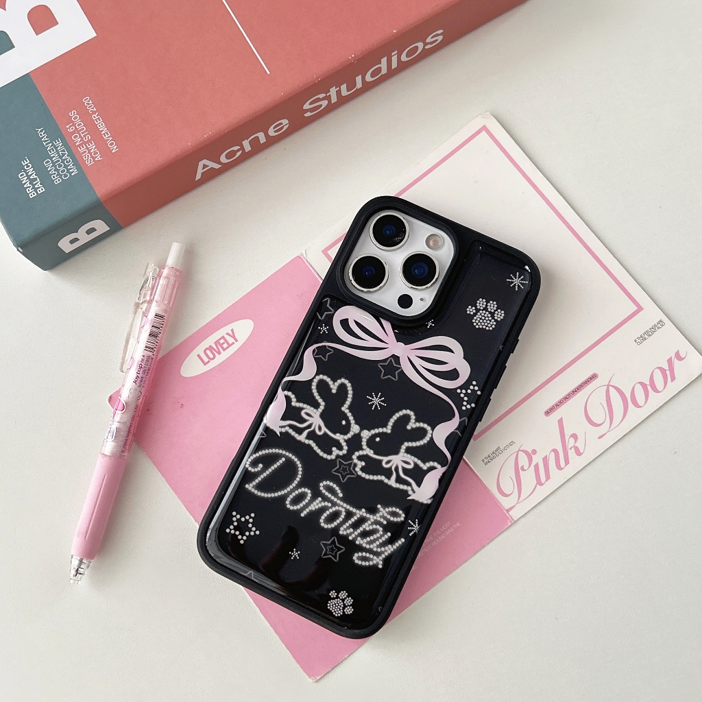 กระต่ายน่ารักโบว์เคสโทรศัพท์กันกระแทกเหมาะสําหรับiPhone 17 Promax 16 Promax 15 Promax 11 12 13 17 14plus 15plus 16e 16plus 15pro 17pro 17air