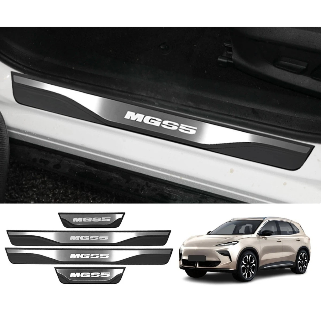 รถประตู Sill Strip สําหรับ MG S5 2025 2026 อุปกรณ์เสริม Anti-Scratch เกณฑ์ Guards สแตนเลส Scuff แผ่น Protector สติกเกอร์ 4 ชิ้น Auto Parts