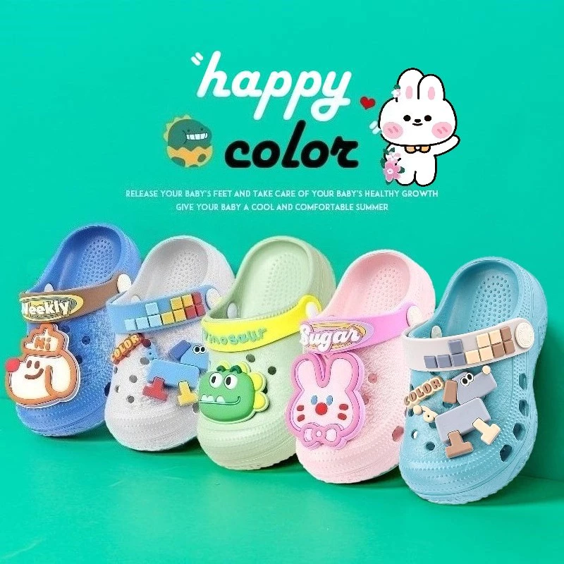 Cheerful Mario 13-20ซม Slipper เด็ก 12สี ลวดลายสัตว์ รองเท้านิ่มเด็ก ฤดูร้อน รองเท้ารัดส้นหัดเดิน น่ารัก แตะเด็กเล็ก