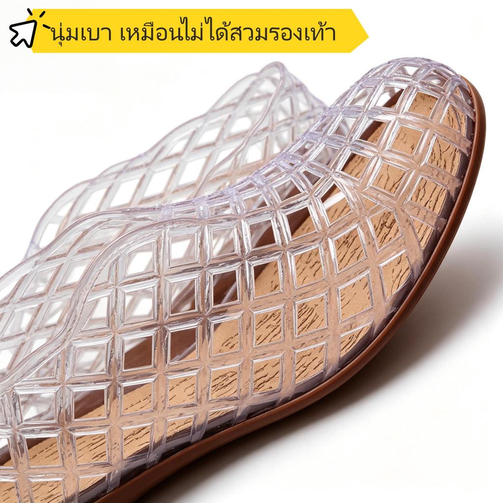 【Chai Shoes】รองเท้าแตะผู้หญิง รองเท้าเจลลี่ กันน้ำ ระบายอากาศ ใส่สบาย เดินช้อปปิ้ง ทำงาน ท่องเที่ยว กันลื่น ราคา ถูกที่สุด ดีลบีเคเค แกลเลอรีภาพที่ 3
