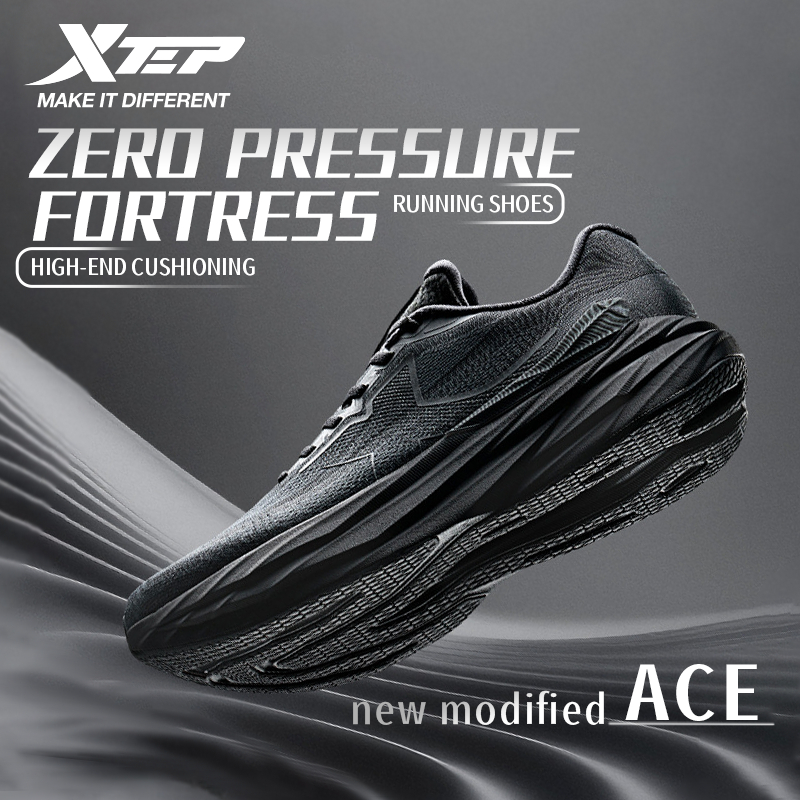 【xtep】Zero Pressure Fortress | รองเท้าวิ่งผู้ชาย ใหม่ฤดูใบไม้ร่วง เทคโนโลยีลดแรงกระแทก ตาข่ายดูดซับเหงื่อ