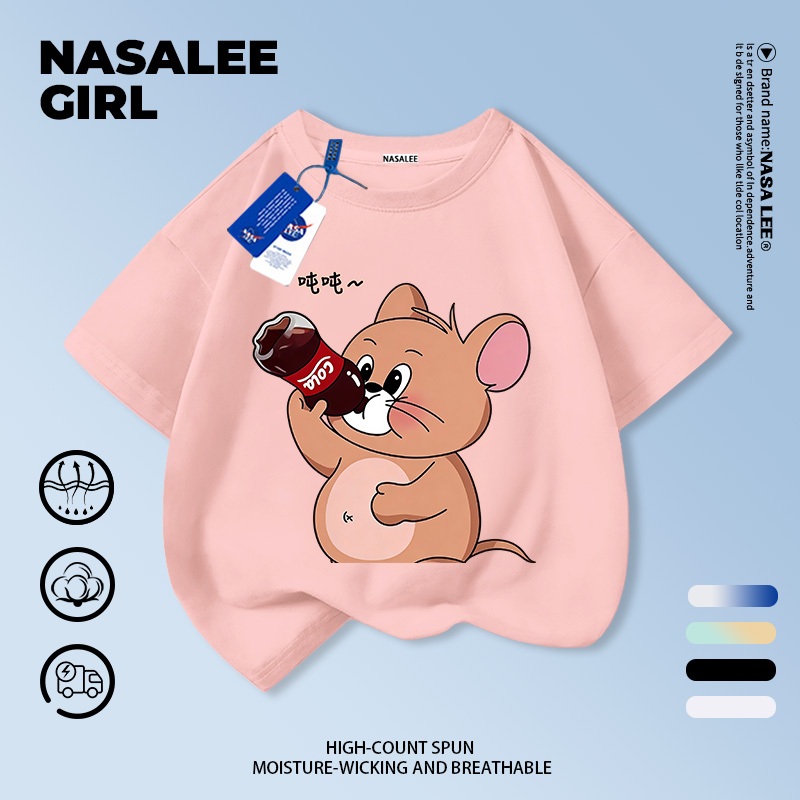 【จัดส่งจากกรุงเทพฯ】เสื้อแขนสั้นผ้าฝ้ายลายทางสีเหลืองและสีน้ำเงินสำหรับเด็ก ลายหนูการ์ตูนน่ารัก สนุกสนาน ใส่แล้วระบายอากาศดี เหมาะสำหรับหน้าร้อน เหมาะสำหรับเด็กอายุ 3-16 ปี ทั้งชายและหญิง ราคา ถูกที่สุด ดีลบีเคเค แกลเลอรีภาพที่ 8