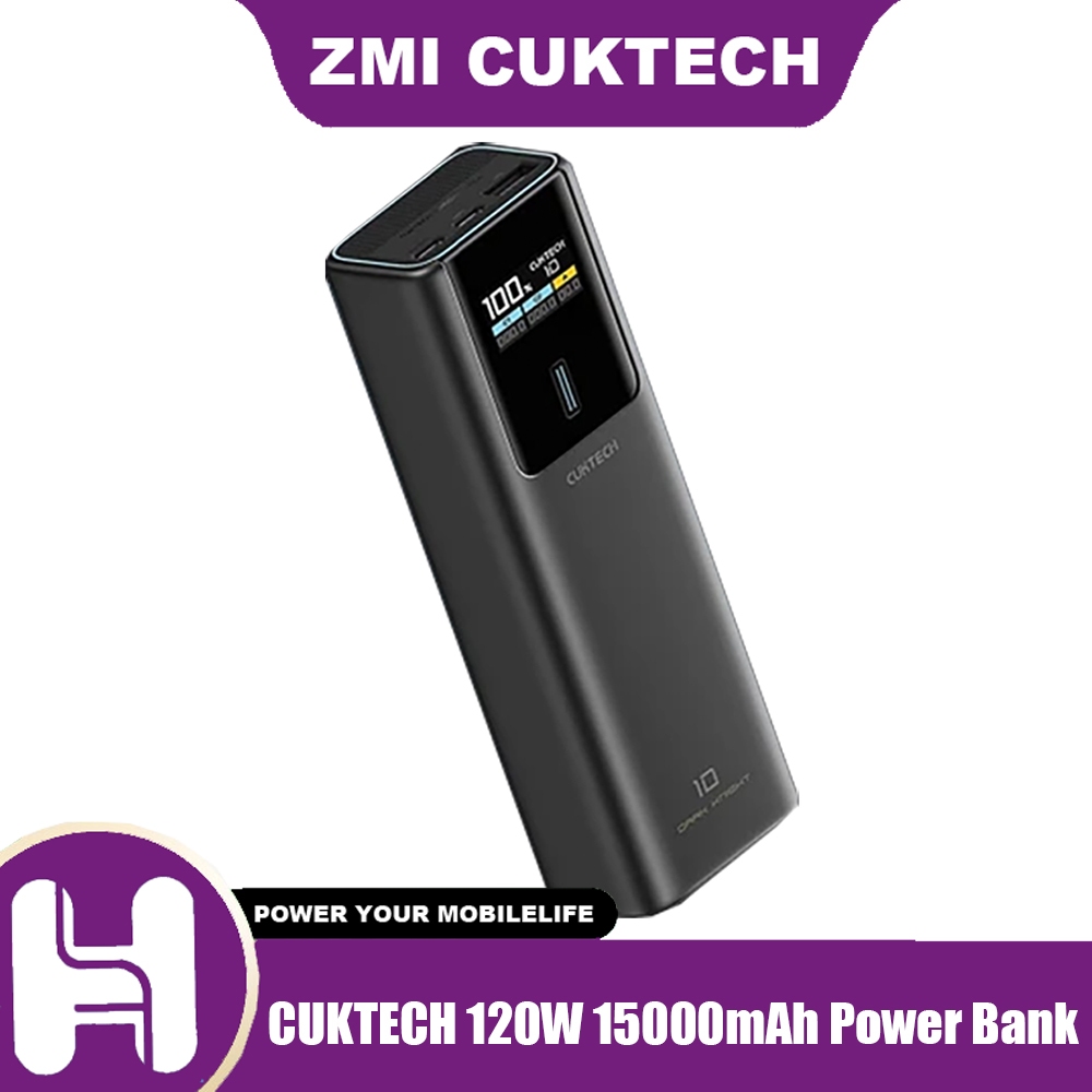 CUKTECH 120W 15000mAh Power Bank Output 2-Port Portable Charger รองรับ