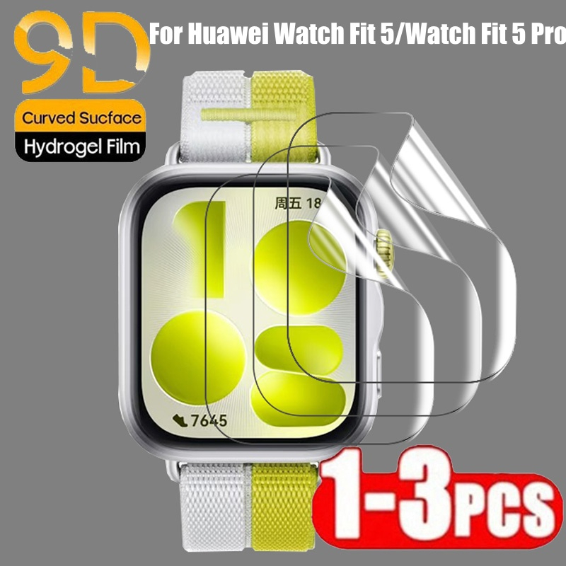 1-3PCS Hydrogel ฟิล์มสําหรับ Huawei Watch Fit 5 Fit 4 Full Cover HD Clear Screen Protector ฟิล์มสําหรับนาฬิกา Huawei Fit 5 Pro Fit5 ฟิล์มป้องกันไม่แก้ว